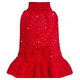 KYEESE Christmas Dog Sweater Dress with