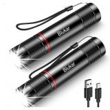 Lot of 2, Blukar LED Flashlight Rechargeable