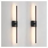 WELLCOOR Wall Sconces Set of 2 LED Modern Black