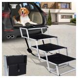 Wide Dog Car Stairs for Large Dogs, Foldable Pet