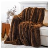 $70 BATTILO HOME Luxury Coffee Brown Faux Fur