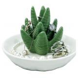 Ceramic Aloe Ring Holder,Cactus Ring Dish for