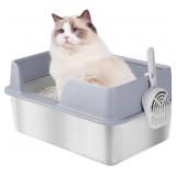 Cat Litter Box with Lid,Large Stainless Steel