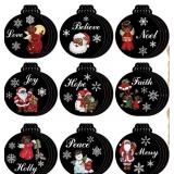 Soaoo 36 Pieces Black Christmas Ornaments Wooden