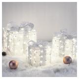 Elegear Christmas Lighted Gift Boxes, Set of 3