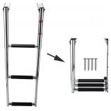 3 Step Boat Folding Ladder, Stainless Steel