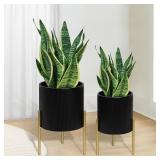 $105 ARNIS Modern Planter Pots, Set of 2 Round