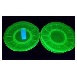 Dugan/Diamond Green Glass Plates Uranium