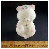 Fenton Glass Bear Figurine HP Signed 3 & 1/2" H