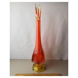 Vintage Viking Amberina Glass Swung Vase