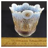 Northwood Opalescent Glass Spooner 4 & 1/4" H