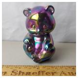 Fenton Glass Iridescent Bear Figurine 3 & 1/2" H