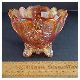 Dugan Glass Dahlia Carnival Dish 3 & 3/4" H