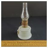 Antique Nutmeg Glass Mini Oil Lamp 6 & 3/4" H