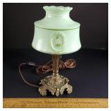 Westmoreland Glass Cameo Lamp HP Signed 9" H