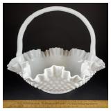 Fenton Milk Glass Basket 9 & 1/2" H