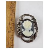 Sterling Silver Cameo Brooch