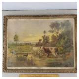 1894 Western Supply Evening Farm Scene Print