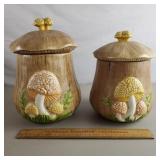 Vintage Mushroom Canisters Up to 10 & 1/2" H