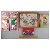 Vintage Doll Clothes, Wonder Woman Purse +