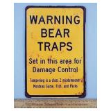 Modern Metal Bear Traps Sign