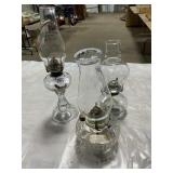 3 vintage kerosene lamps