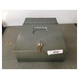 Metal security box with keys