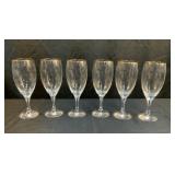 (6) Crystal Gold Rim Wine Glasses