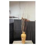 Metal Vase w/Twigs