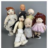 (6) Assortment of Various Cloth Dolls