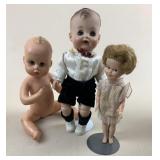 (3) Baby Doll, Toddler Boy & Little Girl Dolls