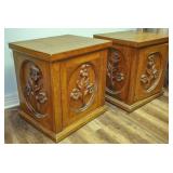 Carved Wood Side Tables