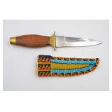 Knife With Beaded Sheath