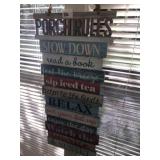 Wood Porch Rules Sign (32" Tall)