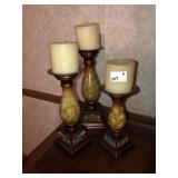 3 Decorator Candle Stands