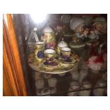 Porcelain Tea Set & Decor on Shelf