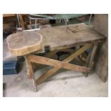 Vintage Rough Cut Shop Table ( 2" Thick)