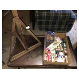 Wood Artist Easel ~ Supplies & Table