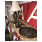 3 Pc Decorator Lamp ~ Bowl & Plaque Set