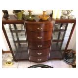 Cherry Double Curio Cabinet (Look like new ~ Nice)