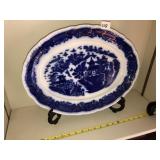 Blue/White Oriental Platter & Easel