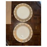 Pr of Fitz & Floyd Gold Trimmed Decorator Plates