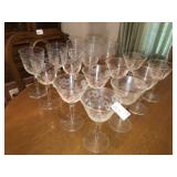 Set of Crystal Etched Stems (16)