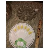 (2) Glass Egg Plates