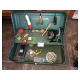 Vintage Metal Tackle Box ~ Reel & Lures