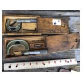 (2) VIS Micrometers & Wood cases