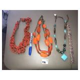 (4) Necklaces (Orange)