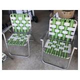 Pr of Old School Folding Lawn Chairs