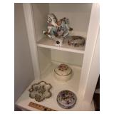 Vintage Porcelain Trinket Boxes & Horse (6 Pcs)