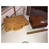 (2) Custom Made Wood Boxes (Blk Walnut on Right